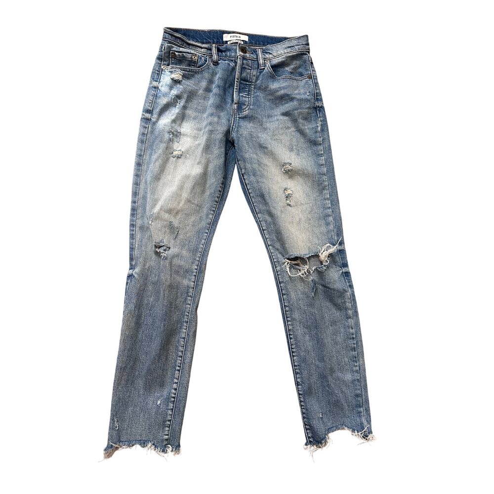 Pistola High Waisted Distressed Ankle Cropped Jeans Size 25